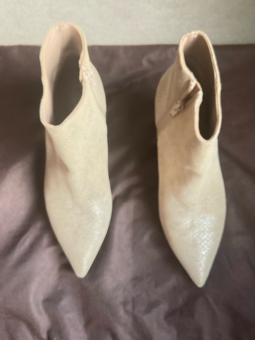 Cordani Garvie Leather Light Beige Ankle Booties
